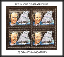 85986/ N°774 A Riguidel Navigateur Sailor Centrafrique Centrafricaine OR Gold Stamps ** MNH France Bloc 4 Discount - Centrafricaine (République)