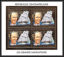 85986/ N°774 A Riguidel Navigateur Sailor Centrafrique Centrafricaine OR Gold Stamps ** MNH France Bloc 4 Discount - Vela