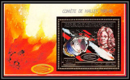 85972/ N°399 A 1986 Comète Halley's Comet Espace (space) Centrafrique Centrafricaine OR Gold ** MNH  - Centrafricaine (République)