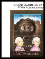 85965b 982 B Arlandes Pilâtre De Rozier Ballon Balloon Espace Space Centrafricaine OR Gold MNH Non Dentelé Imperf  - Airships