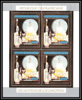 85962/ N°832 A Navette Shuttle Espace Space Centrafrique Centrafricaine OR Gold Stamps ** MNH Bloc 4 - Zentralafrik. Republik