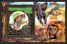 85958/ N°171 A Rotary Fauna Animaux Panthère éléphant Lion Centrafrique Centrafricaine OR Gold Panther ** MNH  - Roofkatten