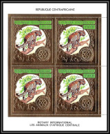 85956/ N° 819 A Rotary Fauna Animaux Panthère Centrafrique Centrafricaine OR Gold Panther ** MNH Bloc 4 - Rotary, Lions Club
