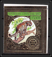 85956a/ N° 819 A Rotary Fauna Animaux Panthère Centrafrique Centrafricaine OR Gold Panther ** MNH  - Roofkatten