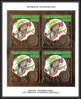 85955 819 B Rotary Fauna Animaux Panthère Centrafricaine OR Gold Panther ** MNH Non Dentelé Imperf Bloc 4 - Central African Republic