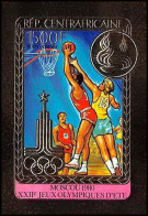 85949b/ N°89 B BASKET Moscou 1980 Jeux Olympiques Olympic Games Centrafricaine OR Gold ** MNH Non Dentelé Imperf - Estate 1980: Mosca