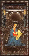 85950b/ N°162 A Tableau (Painting) Noel Christmas Vierge 1981 Centrafrique Centrafricaine OR Gold Stamps ** MNH - Madonna