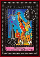 85946b/ N°123 A BASKET Moscou 1980 Jeux Olympiques Olympic Games Centrafrique Centrafricaine OR Gold ** MNH Overprint - Zomer 1980: Moskou