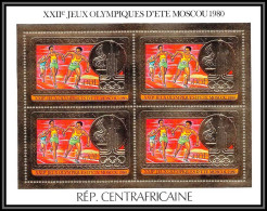 85940/ N°686 A Moscou 1980 Jeux Olympiques Olympic Games Centrafrique Centrafricaine OR Gold ** MNH Bloc 4 Discount - Estate 1980: Mosca