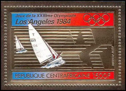 85937b/ N°200 A Sailing Voile Los Angeles 1984 Jeux Olympiques Olympic Games Centrafrique Centrafricaine OR Gold ** MNH  - Centrafricaine (République)