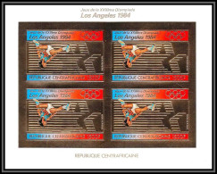 85934 N°859 B Los Angeles 1984 Jeux Olympiques Olympic Games Centrafricaine OR Gold ** MNH Non Dentelé Imperf BLOC 4 - Sommer 1984: Los Angeles