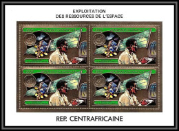 85928/ N°868 A Exploration Des Ressources De L' Espace Space 1982 Centrafrique Centrafricaine OR Gold ** MNH Bloc 4 - Africa