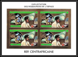 85927/ N°868 B Exploration Ressources Espace Space Centrafrique Centrafricaine OR Gold ** MNH Non Dentelé Imperf Bloc 4 - Afrika