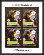85922/ N°933 B Football Soccer ESPANA 1982 Centrafrique Centrafricaine OR Gold ** MNH Non Dentelé Imperf Bloc 4 - 1982 – Spain