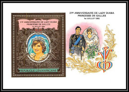 86211 Centrafrique Centrafricaine 1982 Mi N°190 A 21th Lady Di Diana SPENCER Anniversary Prince Charles OR Gold ** MNH - Central African Republic