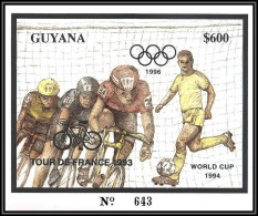 86195/ Guyana N°318 Argent Silver 1996 Jeux Olympiques Olympic Games Atlanta Velo Football Soccer Cycling ** MNH - Guiana (1966-...)