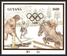 86194/ Guyana Mi N°323 OR Gold ** MNH 1996 Jeux Olympiques (olympic Games) Atlanta Hockey Jumping Horse 600$ ** MNH - Guyana (1966-...)