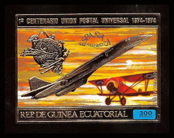 86181b/ Guinée équatoriale Guinea Mi N°A 140 Upu Concorde OR Gold ** MNH Espana 75 Madrid Non Dentelé Imperf - Concorde