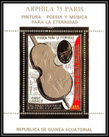 86176/ Guinée équatoriale Guinea Mi N°154 ARPHILA 75 Pablo Casals OR Gold ** MNH Chile Chili Violon Music - Equatorial Guinea