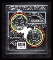 86163d/ Guyana Mi N°235 B Lion's Club Rotary Argent Silver ** MNH Non Dentelé Imperf - Guyane (1966-...)