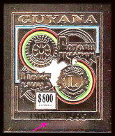 86161d/ Guyana Mi N°234 B Lion's Club Rotary Overprint 1905 - 1995 In Black OR Gold ** MNH Non Dentelé Imperf - Rotary, Lions Club