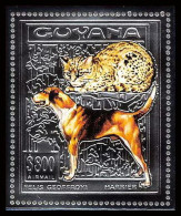 86159b/ Guyana Mi N°375 A Chiens Et Chats Cats And Dogs Harrier Persian Argent Silver Zeppelin 1993 ** MNH - Guiana (1966-...)