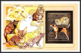 86158b/ Guyana Mi N°374 B Chiens Et Chats Cats And Dogs Harrier Persian OR Gold ** MNH 1993 Non Dentelé Imperf - Hauskatzen