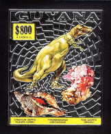86152d/ Guyana Mi N°373 B Animaux Préhistoriques Prehistoric Tyrannosaurus Silver Argent 1993 ** MNH Non Dentelé Imperf - Prehistorics