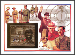 86153b/ Guyana Mi N°169 B De Gaulle Churchill Appel BBC 1940/1990 OR Gold ** MNH Non Dentelé Imperf - De Gaulle (General)
