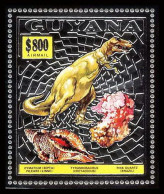 86152c/ Guyana Mi N°373 A Animaux Préhistoriques Prehistoric Tyrannosaurus Silver Argent 1993 ** MNH - Prehistorics