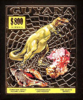 86151d/ Guyana Mi N°372 B Animaux Préhistoriques Prehistoric Tyrannosaurus Shell OR Gold ** MNH 1993 Non Dentelé Imperf - Prehistorics