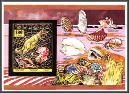 86151b/ Guyana Mi N°372 B Animaux Préhistoriques Prehistoric Tyrannosaurus Shell OR Gold ** MNH 1993 Non Dentelé Imperf - Guyana (1966-...)
