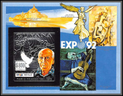 86149b/ Guyana Mi N°233 B Pablo PICASSO Expo Seville 92 ARGENT SILVER Tableau (Painting) DOVE ** MNH Non Dentelé Imperf - Guyane (1966-...)