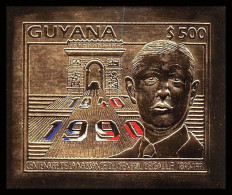 86145d/ Guyana Mi N°170 B De Gaulle Concorde Tgv Espace (space) Arianne OR Gold ** MNH 1940/1990 Non Dentelé Imperf - Guyana (1966-...)