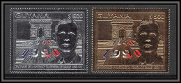 86145e/ Guyana Mi N°3792/3793 A De Gaulle Concorde Espace (space) Arianne OR Argent Silver Gold ** MNH 1940/1990  - De Gaulle (General)