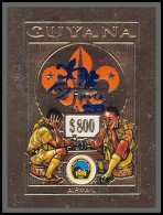 86143c/ Guyana Mi N°236 B Ab Scouts Overprint Bue Jamboree Holland 1995 Gold Or Champignons Mushrooms Non Dentelé Imperf - Guyana (1966-...)