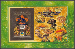 86143b/ Guyana Mi N°236 B Ab Scouts Overprint Bue Jamboree Holland 1995 Gold Or Champignons Mushrooms Non Dentelé Imperf - Champignons