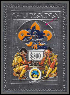 86141b/ Guyana Mi 237 Ab Scouts Overprint In Blue World Jamboree Holland 1995 Argent Silver Papillons Butterflies ** MNH - Guyane (1966-...)