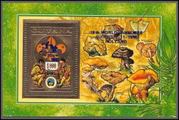 86143/ Guyana Mi N°236 A A Scouts Overprint In Bue World Jamboree Holland 1995 Gold Or Champignons Mushrooms Funghi  - Guyana (1966-...)