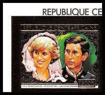 86139b Centrafrique Centrafricaine 1981 Mi 765 B Lady DIANA And Prince Charles 1981 OR Gold MNH Non Dentelé ImperF - Royalties, Royals