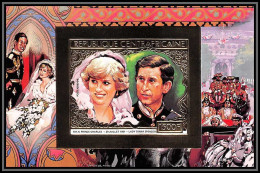86139c Centrafrique Centrafricaine 1981 Mi 142 B Mariage Charles Diana Lady Di 1981 OR Gold ** MNH Non Dentelé Imperf - Royalties, Royals