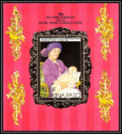86138/ Burkina Faso Mi Bloc N°101 A Reine Queen Mother Elisabeth 2 1985 OR Gold ** MNH - Familles Royales