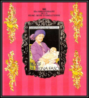 86137/ Burkina Faso Mi Bloc N°101 B Reine Queen Mother Elisabeth 2 1985 OR Gold ** MNH Non Dentelé Imperf - Burkina Faso (1984-...)