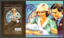 86132f Centrafrique Centrafricaine 1983 Mi 226 B Naissance Du Prince William Lady CHARLES OR Gold MNH Non Dentelé Imperf - Centrafricaine (République)