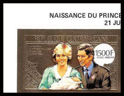 86132b Centrafricaine 1983 Mi N° 920 B Naissance Du Prince William Lady CHARLES OR Gold ** MNH Non Dentelé Imperf - Centrafricaine (République)