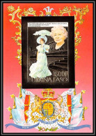 86130/ Burkina Faso Mi Bloc N°100 B Reine Queen Mother Elisabeth 2 1985 OR Gold ** MNH Non Dentelé Imperf Discount - Royalties, Royals