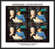 86128b Centrafricaine 1985 Mi N°1154 B Bloc 4 Queen Elisabeth Dady Di Henry OR Gold ** MNH Non Dentelé Imperf Cote 140 - Royalties, Royals