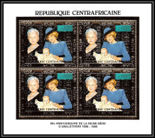 86128 Centrafrique Centrafricaine 1985 Mi 1154 A Bloc 4 Queen Mother Elisabeth Dady Di OR Gold ** MNH Cote 60 Discount - Centrafricaine (République)