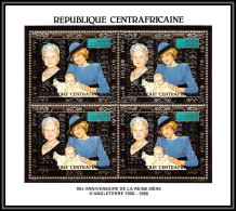 86128 Centrafrique Centrafricaine 1985 Mi 1154 A Bloc 4 Queen Mother Elisabeth Dady Di OR Gold ** MNH Cote 60 Discount - Koniklijke Families