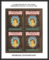 86127 Centrafrique Centrafricaine 1982 Mi N°850 A Bloc 4 21th Lady Di Diana Anniversary OR Gold MNH Cote 60 Discount - Repubblica Centroafricana